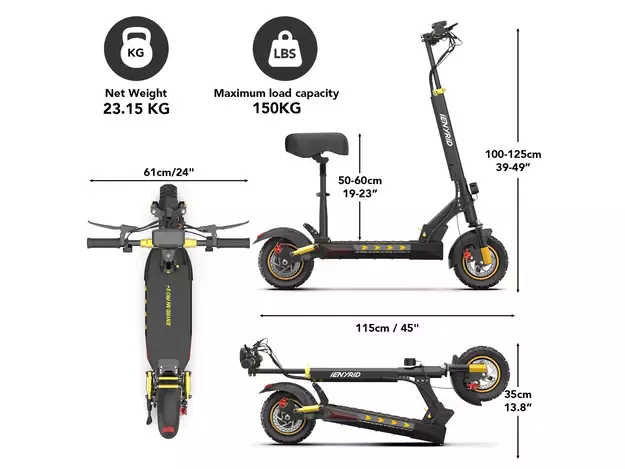 Elektrinis paspirtukas iENYRID M4 PRO S+ / 800 W / 48 V / 12.5 Ah / 45 km/h 4