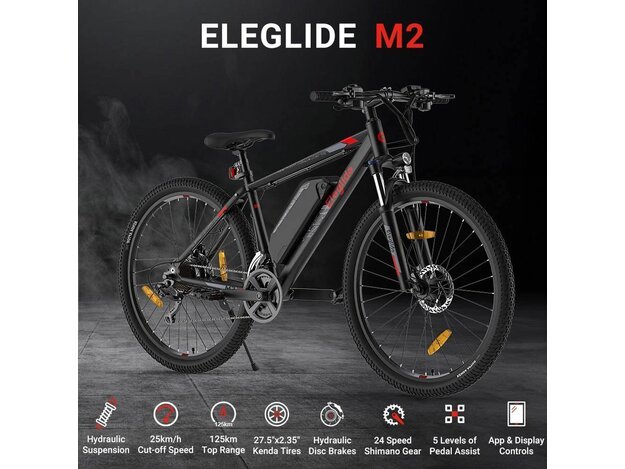 "Elektrinis dviratis "Eleglide M2" 27,5″ ratai/ 250 W/ 15 Ah/ 25 km/h